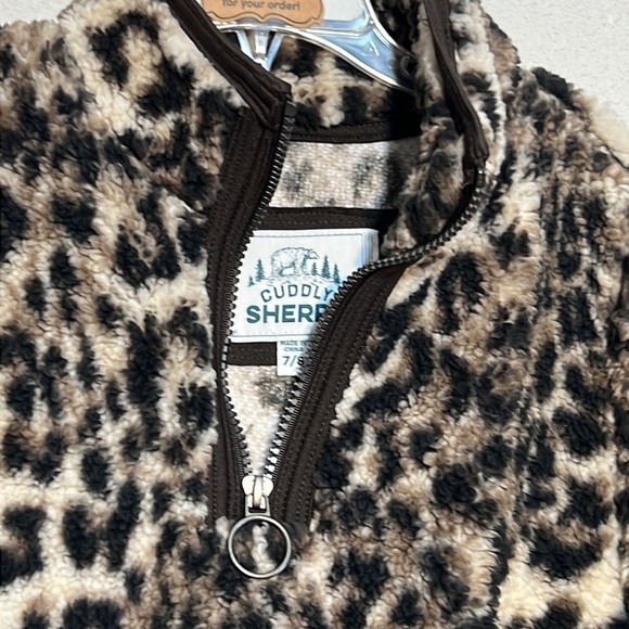 Cuddly Sherpa Girls Leopard Print Hoodie Size 7/8 - Picture 6 of 11